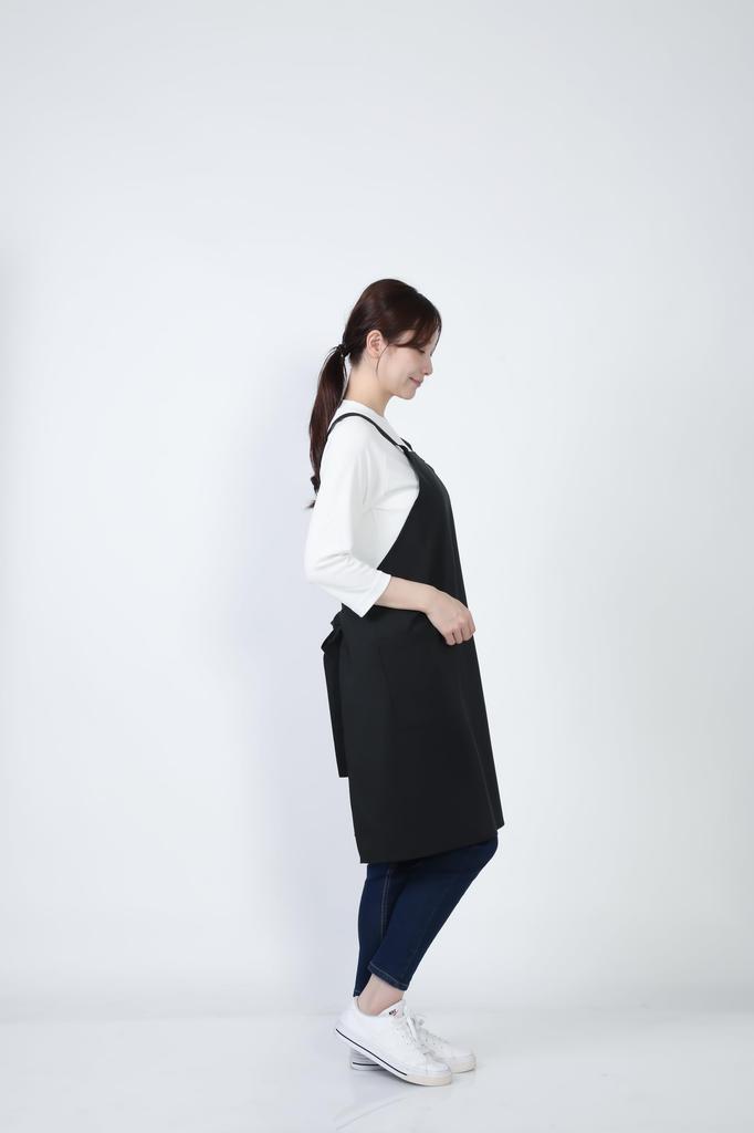 Bib Apron Bib Apron GT7013 Unisex Restaurant Uniform Black M [Seven Uniform] H-Shaped