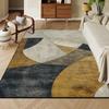 Modern Golden Geometry Carpet for Living Room Light Luxury Rug for Bedroom Decor Large Area Lounge Sofa Side Floor Mats alfombra