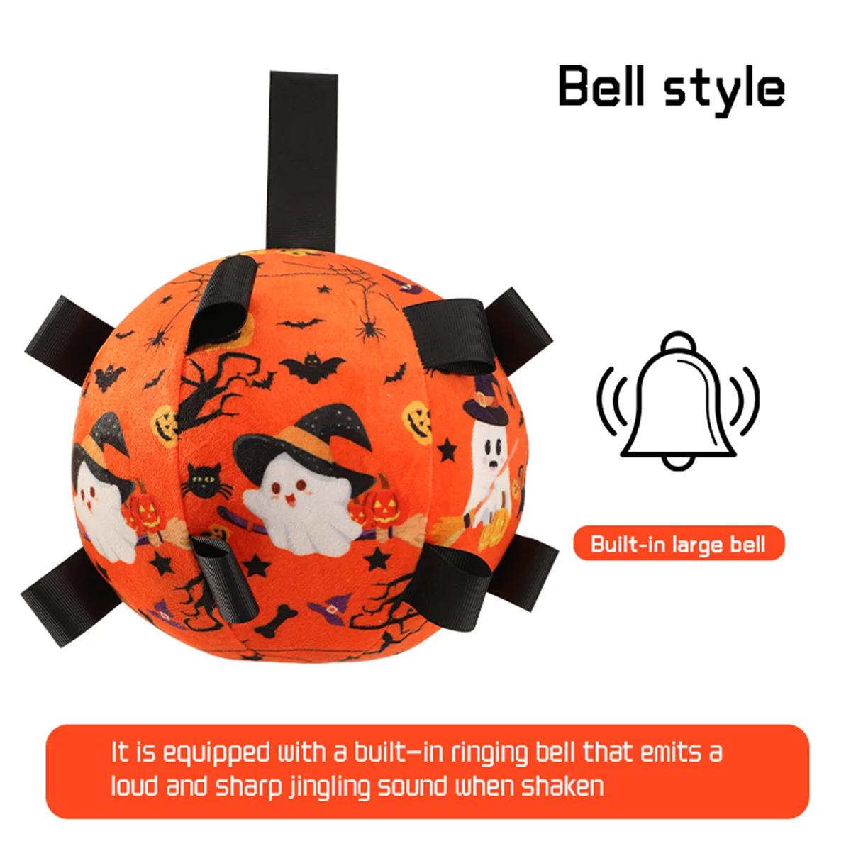 

Interactive Dog Ball Toy with Bell Sound for Outdoor Play Puppy Training Football Fetch Game Chew Resistant Durable Pet XS оранжевый