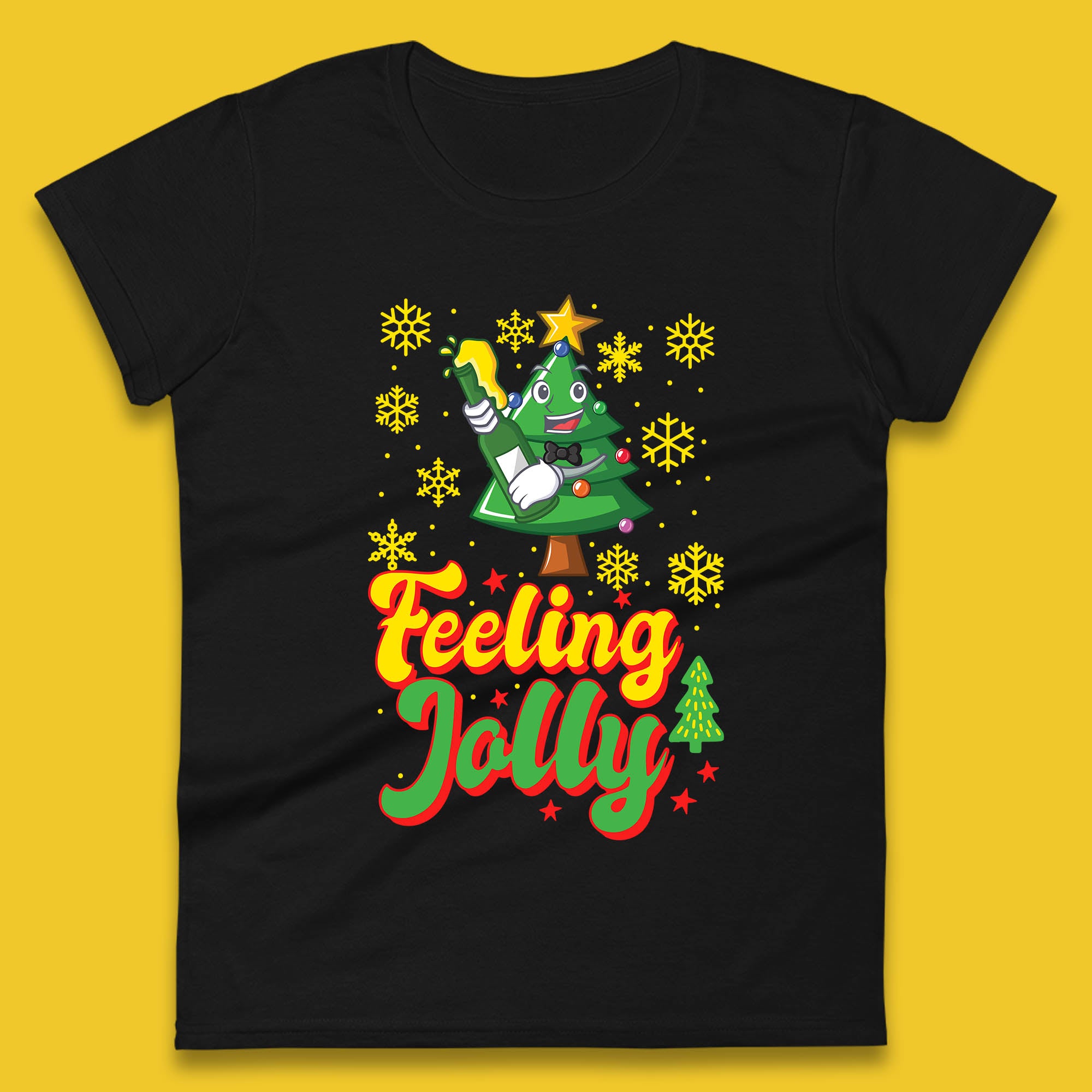 Feeling Jolly Beer Fir Christmas Tree Womens T Shirt Mens Tops Tees Unisex 4XL