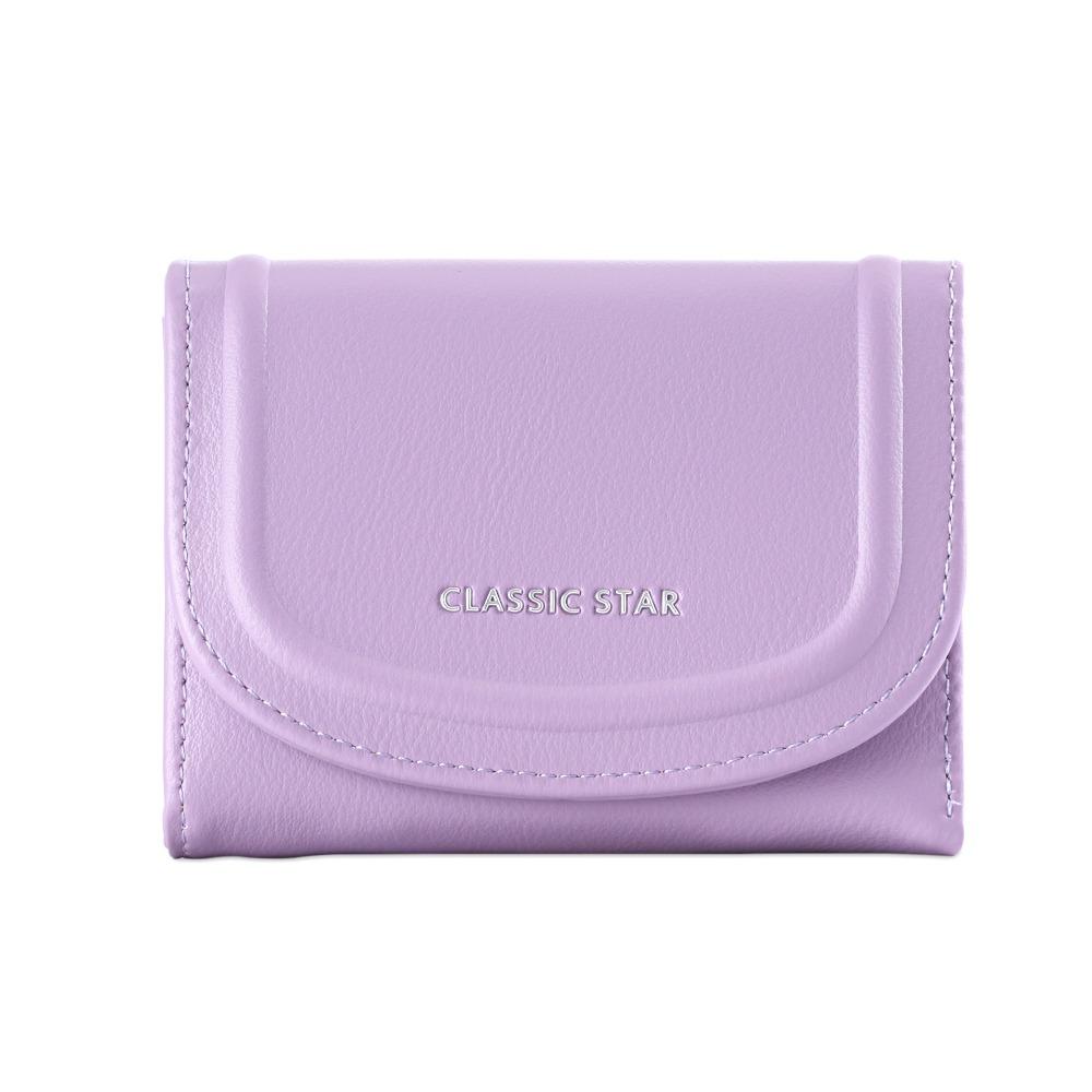 

Multi Card Women s Wallet Fold Student Purse Portable Short Wallet Ladies фиолетовый