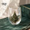 Lead Free Soda Lime Glass Christmas Cocktails Glass, Santa Snowman Reindeer Tree Design Tumbler, 300ml Lead-free Festive Seasonal Tumblers Holiday