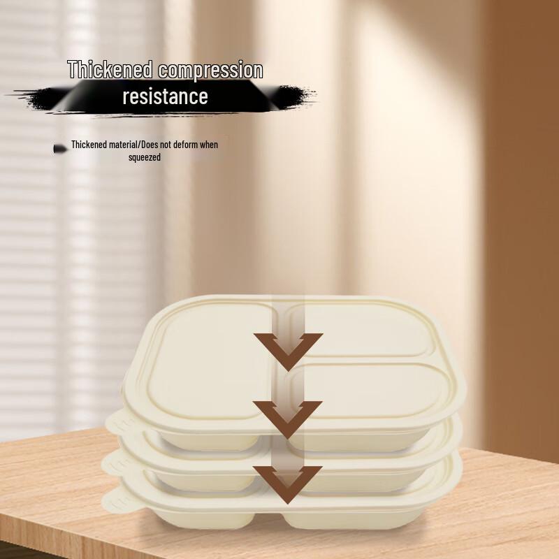 Jiwanggu Disposable 3-Compartment Biodegradable Food Containers