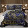 Zodiac Constellation Bedspread Queen/King/Twin Boho Exotic Coverlet Galaxy Star Quilted Bedding Set for Girls Women Room Decor