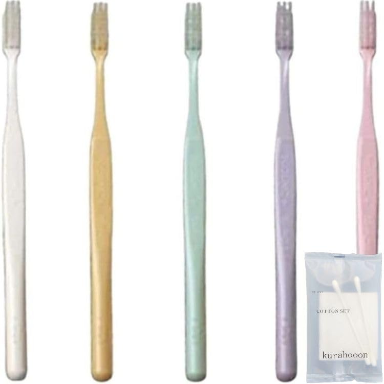 

kurahooon 10-Piece Set GC Prospec Plus Compact Slim Toothbrush, Medium, Dental Product, Includes a kurahooon Cotton Set