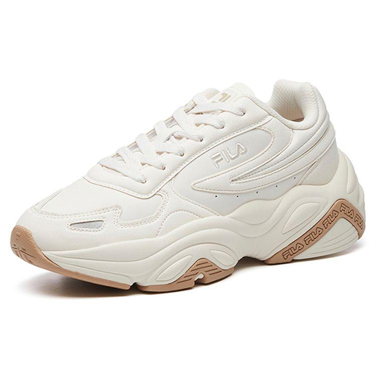 Fila Modern Chic Synthetic Leather Comfortable Versatile Low-Top Casual Shoes Women Sneaker White Brown F12W111123FMT