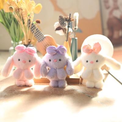 Cute Little Rabbit Pendant Plush Toy Doll Bow Rabbit Bag Hanging Keychain Doll