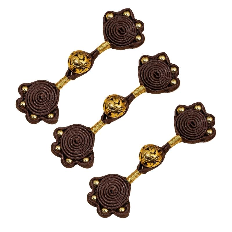 3Pcs Retro Braided Cheongsam Knot Button Chinese Knot Button for Traditional Chinese Costume Wedding Dress Cloak Coat