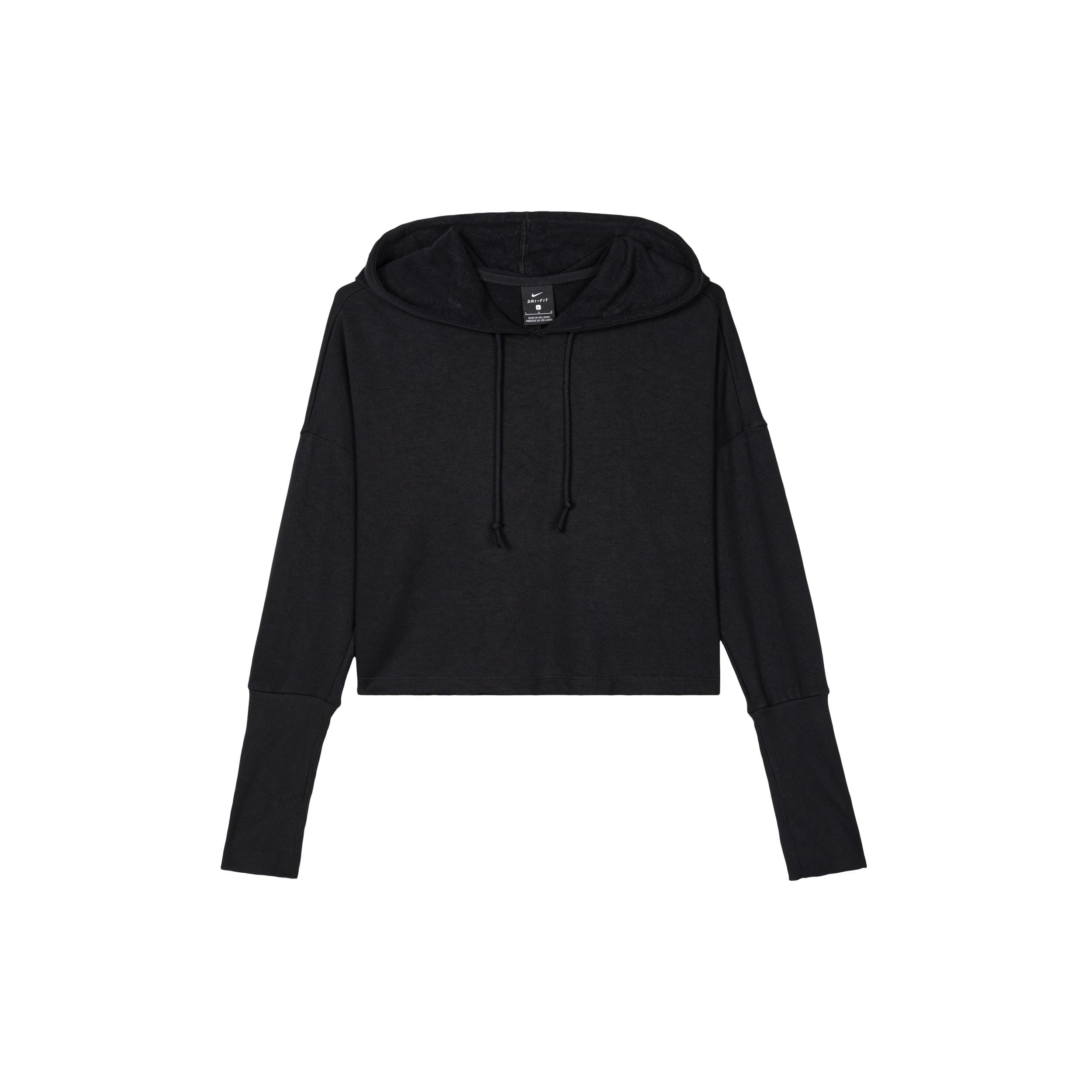 (WMNS) Nike Yoga Luxe Crop Training Hoodie  Black  Women s CJ3815-010 L