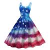 Sleeveless Spaghetti Strap A-Line Dress with Abstract Star Pattern Printed Design for Women Casual Wear