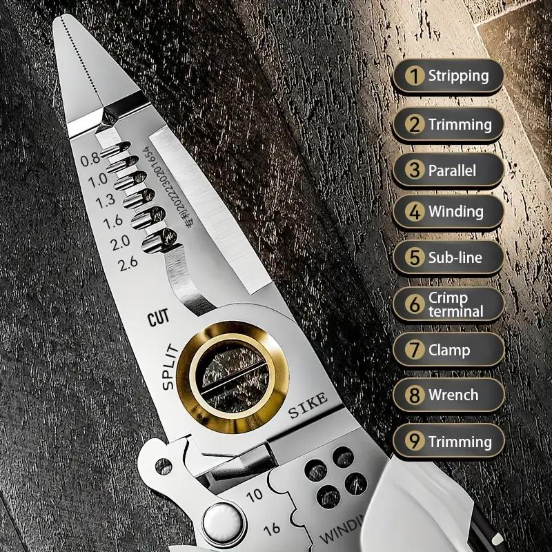 1 multifunkční ostrý odizolovací drát, vhodný pro mechanickou údržbu automobilů, pro krimpování, odizolování, řezání