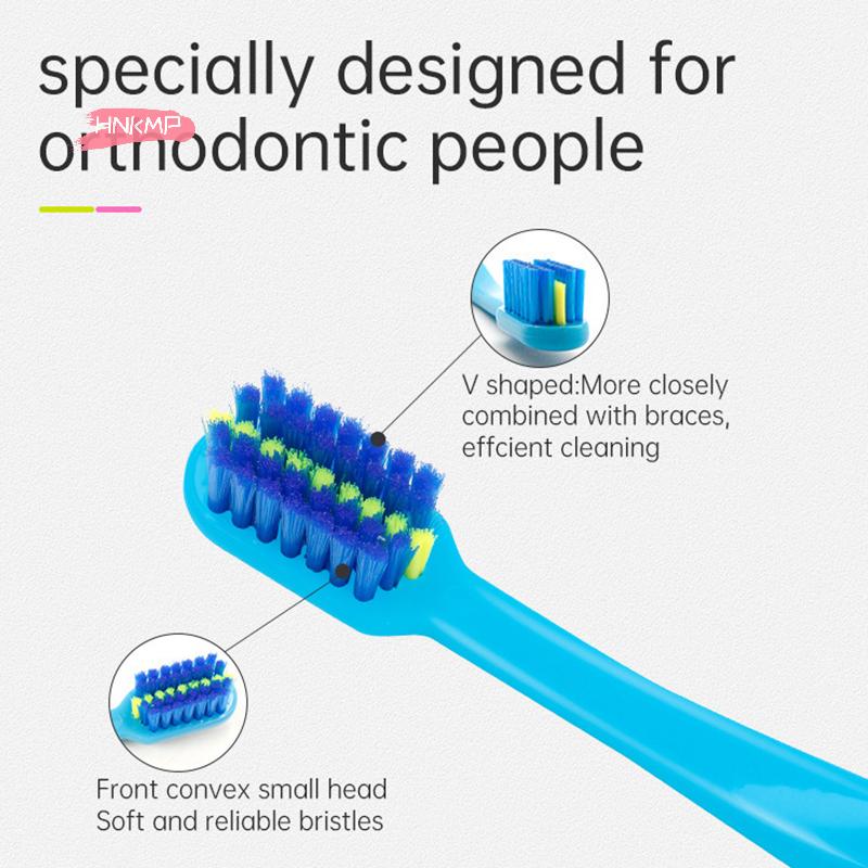 3/4/7Pcs L Shape Push-Pull Interdental Toothbrush Soft Bristle Tufted Brush for Oral Care Braces Cleaning Dental Care Accessory