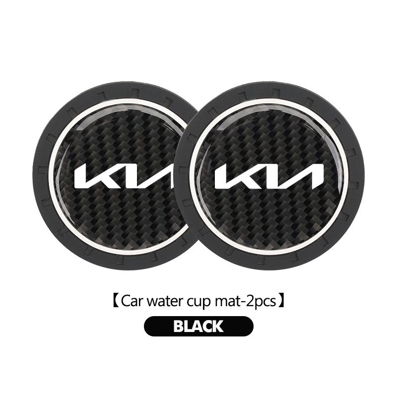 MYMX8 1/2pcs Car Silicone Coasters Water Cup Pads Non-Slip Mats For KIA Stinger Optima Cerato Soul Venga Forte Spectra Sedona