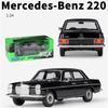 Welly 1:24 méretarányú Mercedes-Benz 220 ötvözet autómodell fröccsöntött fém játékjárművek Autómodell Nagy szimulációs kollekció Gyermekajándékok