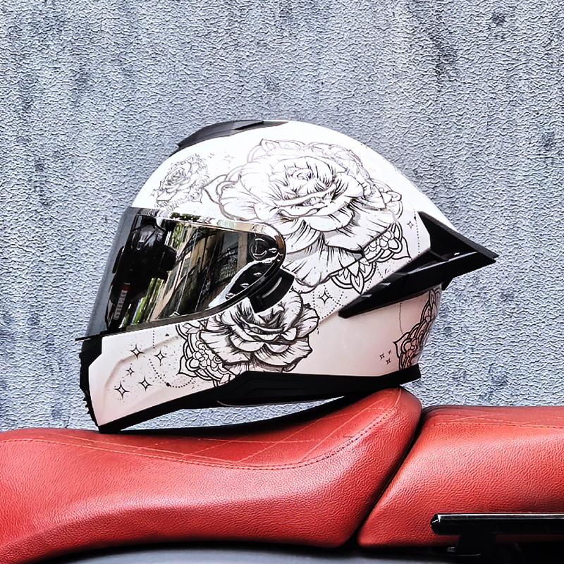 Street Motorcycle Helmet for Men & Women DOT Certified Full Face Motorbike Helmet for Cruisers Sports Street Bike