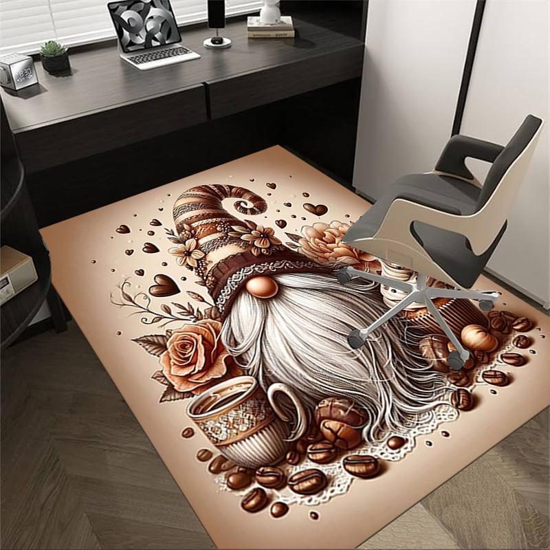 

1PC Gnome Coffee Non-Slip Floor carpet, suitable for Office, bedroomand playrooms. It can also be used as a sofa footrest cover-T18 60cm by 90cm