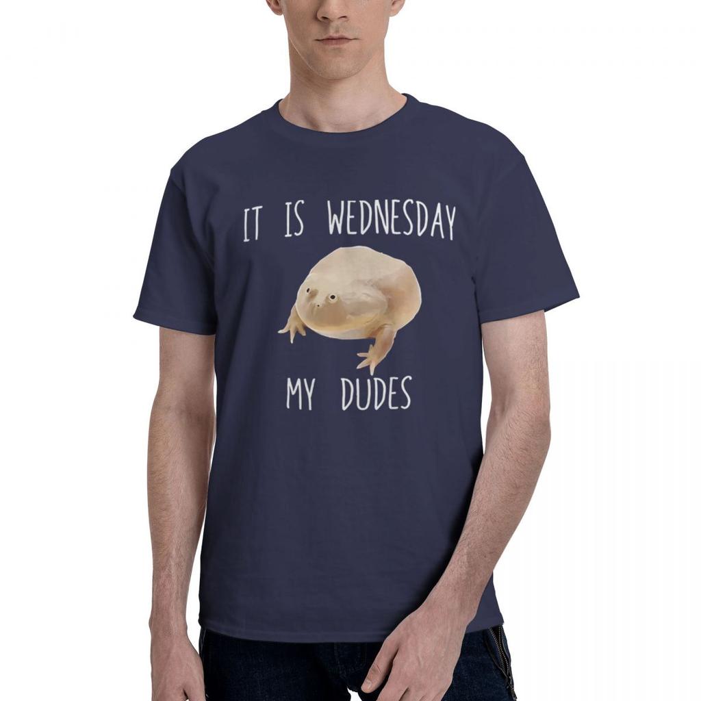 IT IS WEDNESDAY MY DUDES FUNNY MEME 100 Cotton Casual Breathable Confortable Top Mens Clothing Deals Funny Shirt