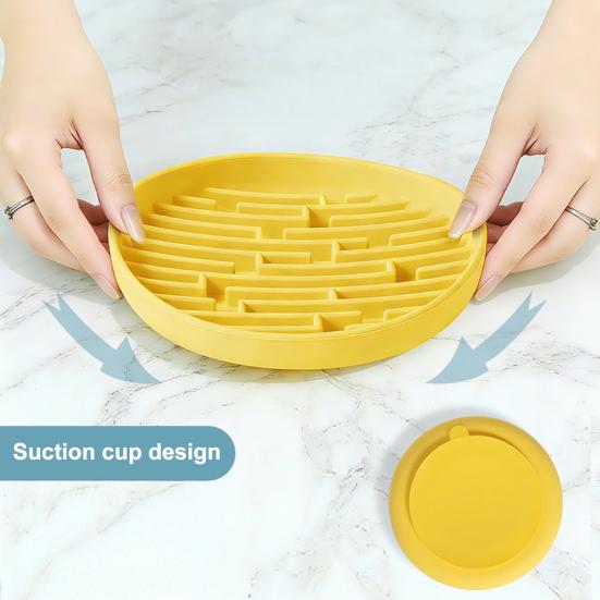 Silicone Dog Slow Feeder Bowl with Suction Cup Anti-Choking Non-Slip Puzzle Food Bowl for Dogs Cats Boredom Anxiety Relief