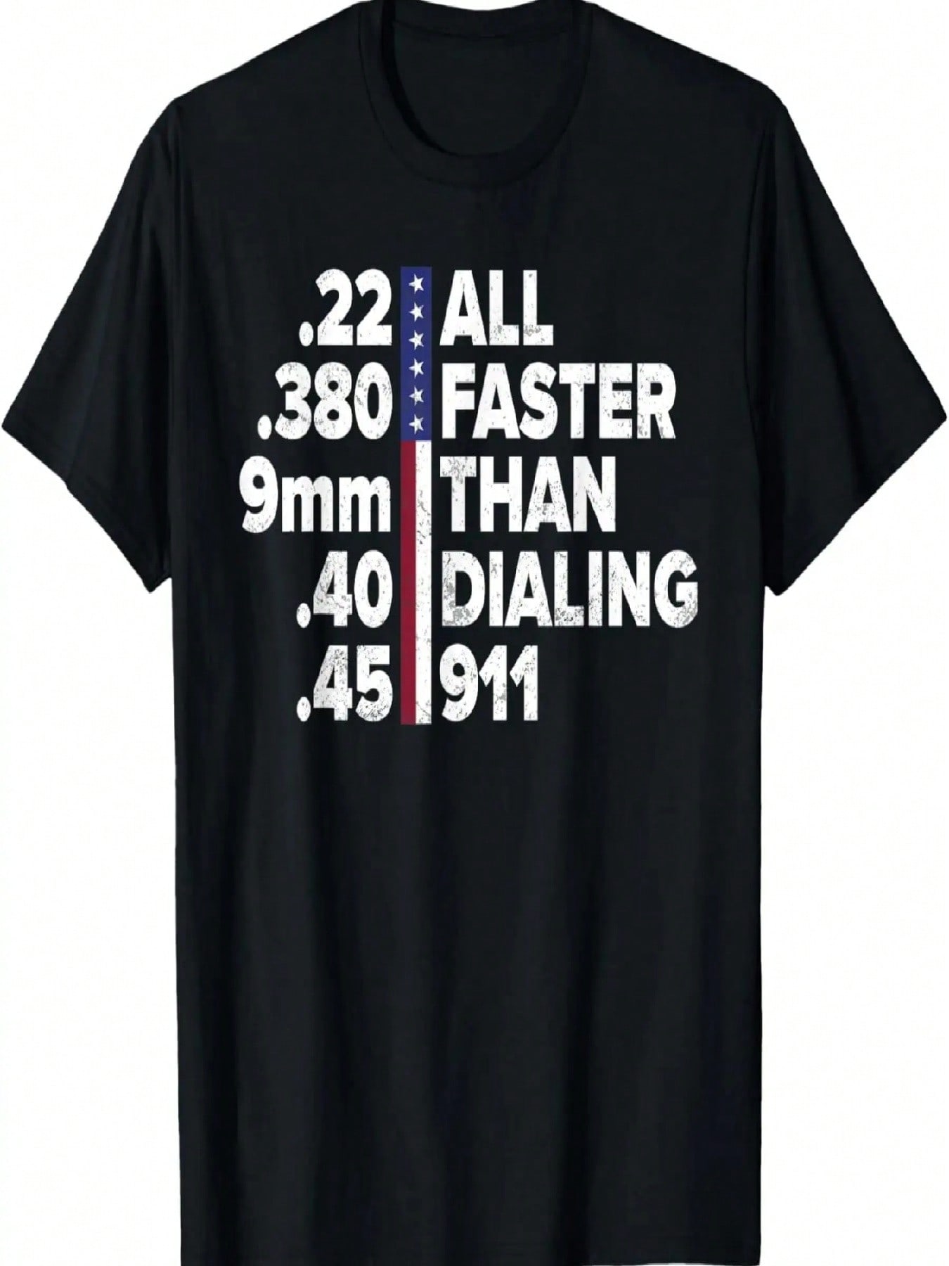 22 380 9mm 40 45 Faster Than Dialing 911 - Patriotic Ammo T-Shirt S разноцветный