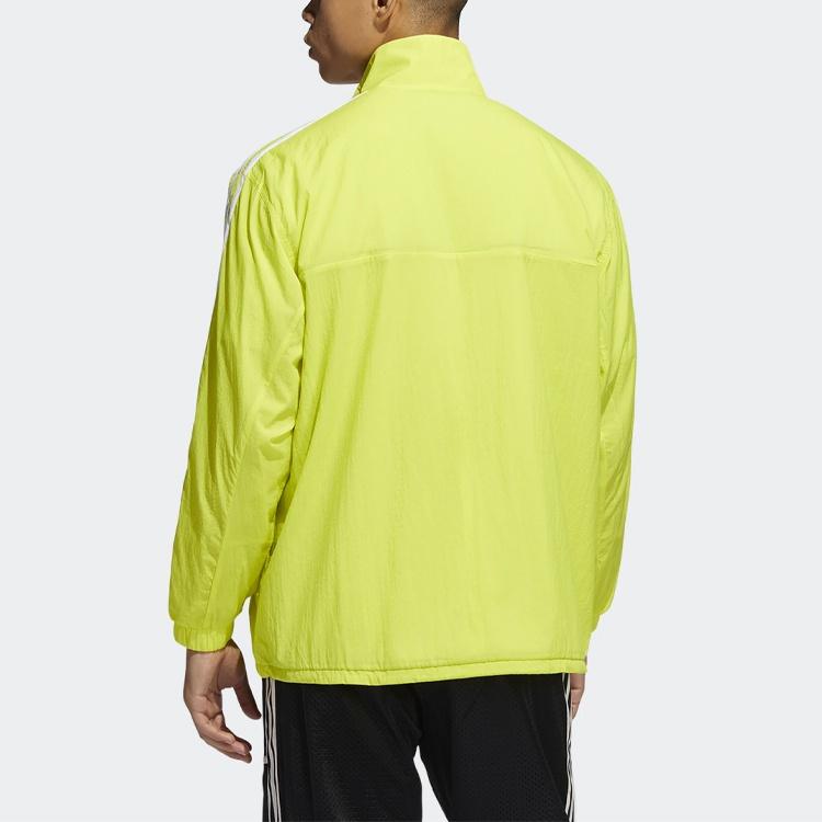 adidas Originals Reverse Tt Casual Sports Reversible Stand Collar Zipper Jacket Yellow Green Men's GN3818