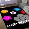Mary Quant logo Themed Anti-Slip Rugs - Polyester Home Decor, Suitable for Bedrooms, Living Rooms, Doorways, Studios, and Decorations