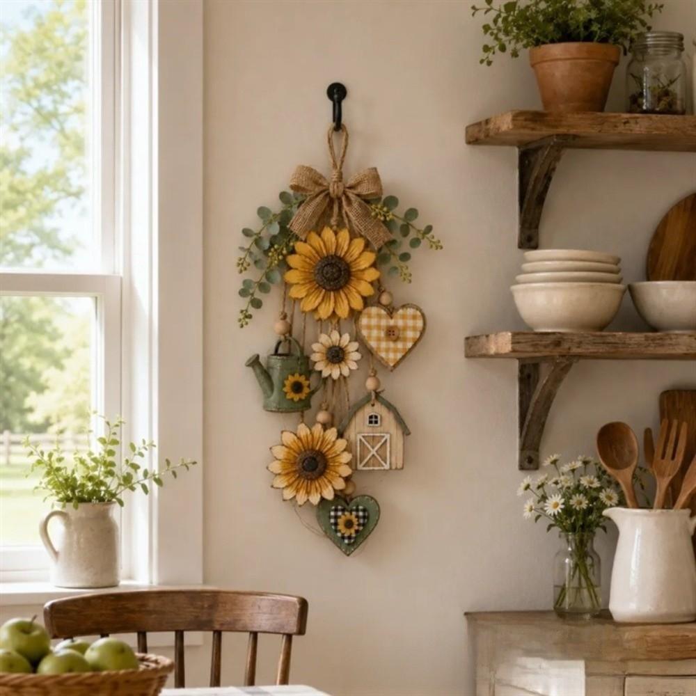 Wooden Autumn Theme Decorations Kit Maple Leaf Fall Harvest Pendant Material Kit Party