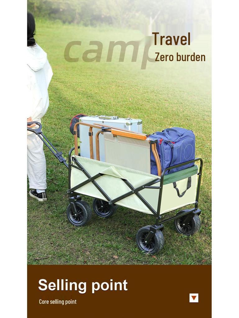 2025 Foldable Outdoor Camping Cart - Lightweight Picnic and Campsite Trolley