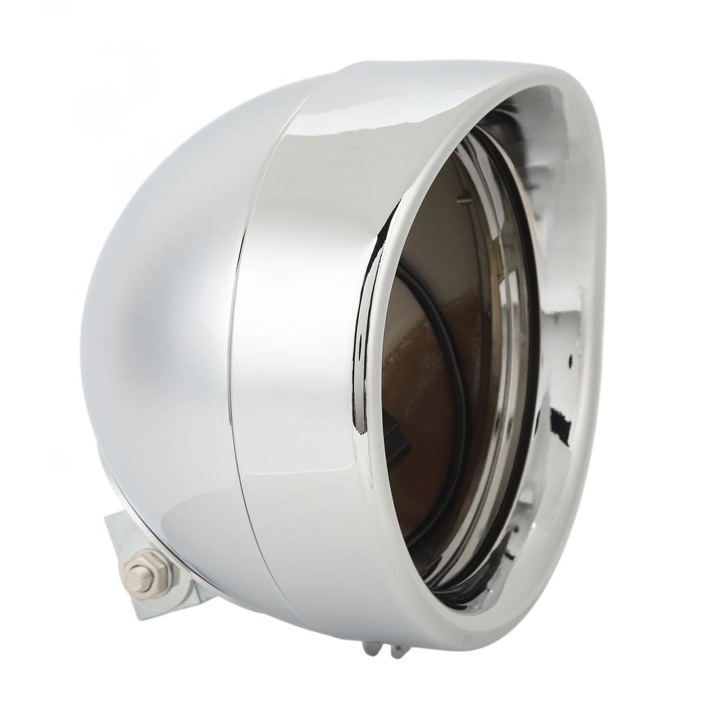 Rundes Scheinwerfergehäuse 67789‑91 Chrom Scheinwerfer Birnen Eimer Schale für Motorrad mit 7 Zoll Scheinwerfer