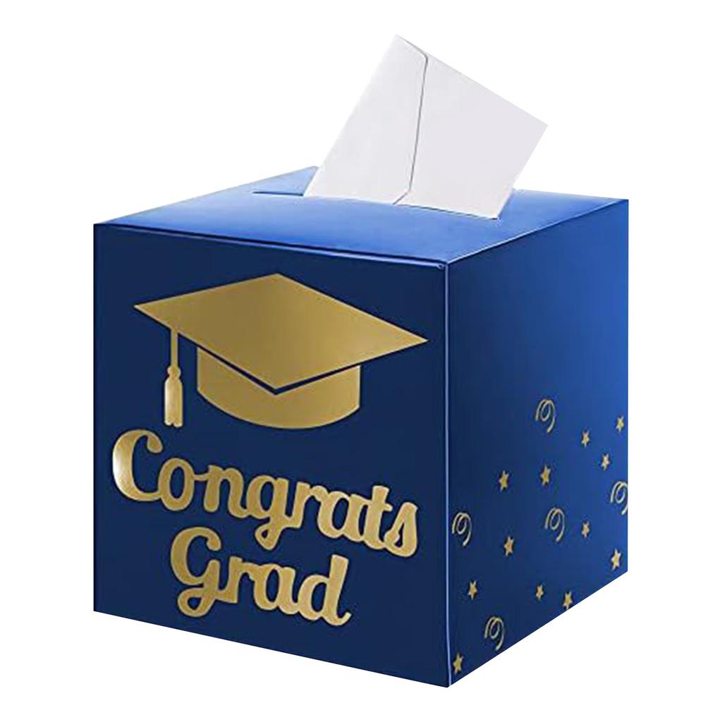 Graduation Card Box Holder, Congratulations Graduation Party Decoration And Foldable Cardboard Decoration Box For Graduation Party