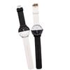 Korean Style Men's & Women's Trendy Couple Watches - Black & White, Retro, Casual, Big Dial, Quartz for Students