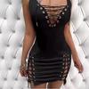 Women's Solid Color Deep V-Neck Sexy Bandage Dress