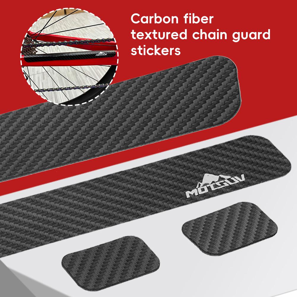 1 Set Adesivo Protezione Catena Bicicletta Antigraffio Texture Fibra di Carbonio Adesivo Protezione Telaio Forcella Anteriore