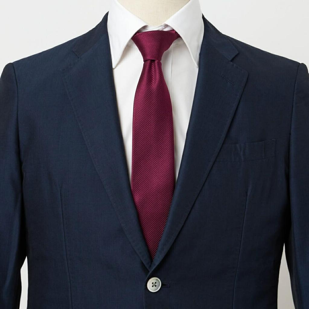 [Ogier] Men's Narrow Tie, 100% Silk, Solid Woven Pattern, Gift, Present, Business, Stylish