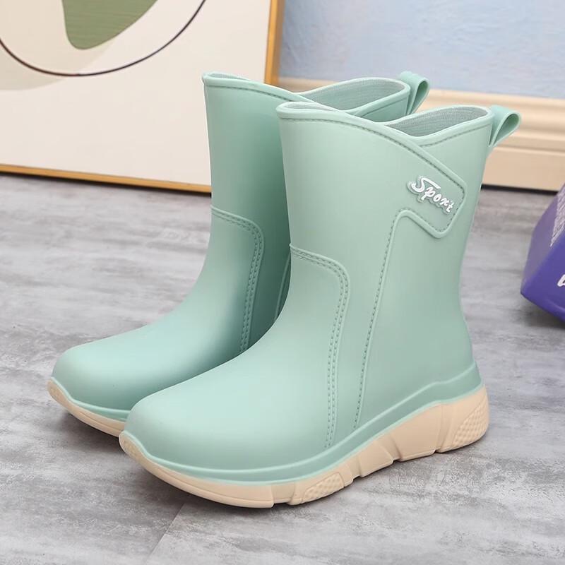 GUAIKEAI Women's Mid-Calf Rain Boots