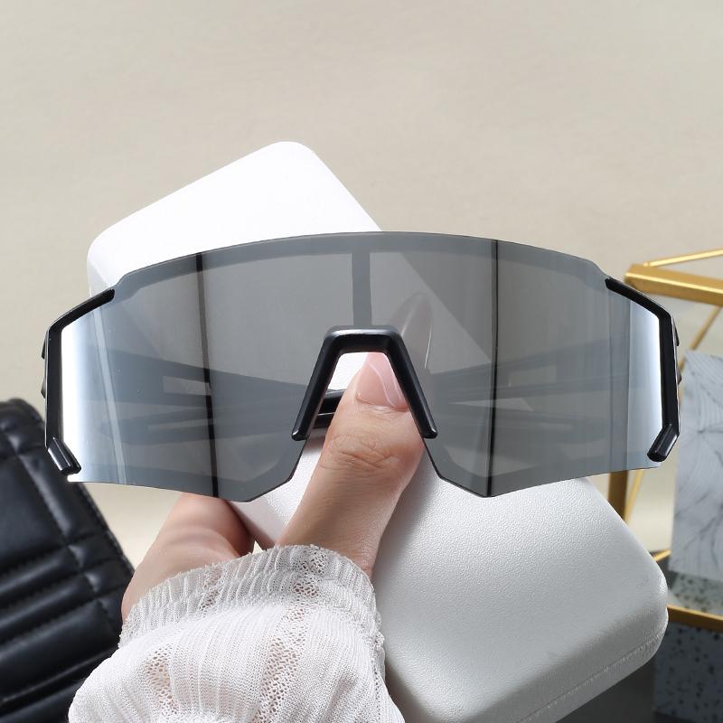 Outdoor Sports Sunglasses New  Women Fashion Large Frame Design Goggles Simple Style Unisex  Integrated Sun Glasses