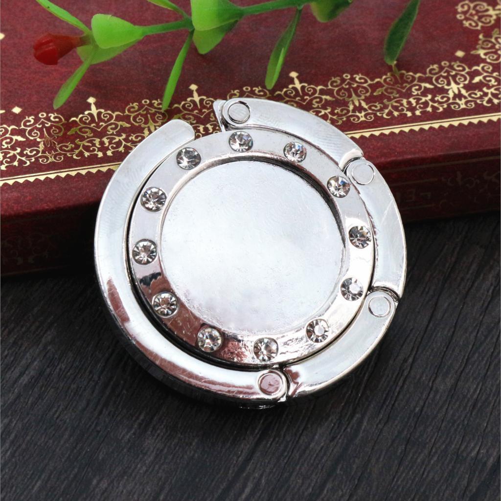 Foldable 25mm Bag Hook Table Hanger with Gemstone Base, 35g
