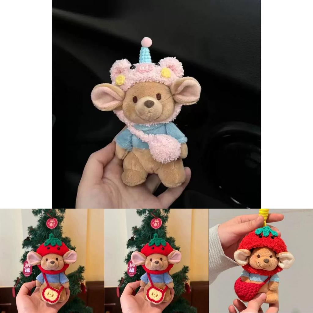 Adorable Plush Keychain Doll Bag For Birthdays Soft Mouse Style Cute Accessory
