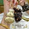 Pure Gold Tian Guan Ci Fu Mobile Phone Gourd Keychain Ornament Gift