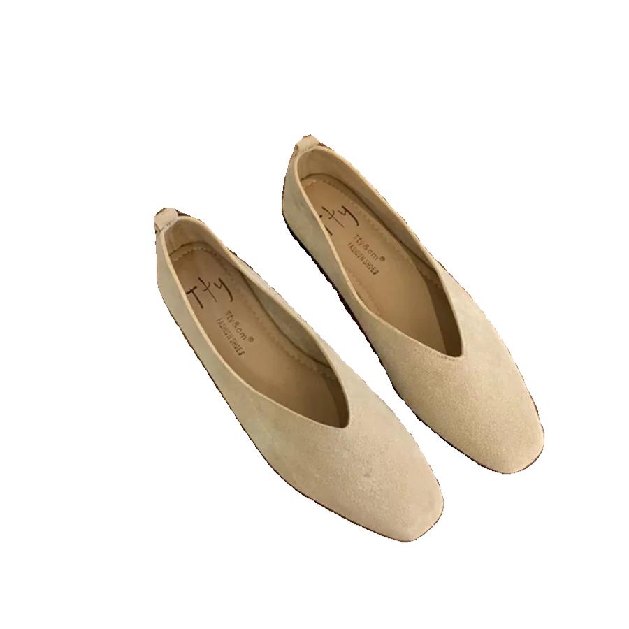 Women's Square Toe Vintage Flats Soft Loafers Comfortable Leather Ballet Shoes for Female Dress Shoes Mujer