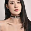 Punk Double Chain Collar Punk Alloy Chain Neck Chain Neck Ring Rock Women'S Head Leather Necklace