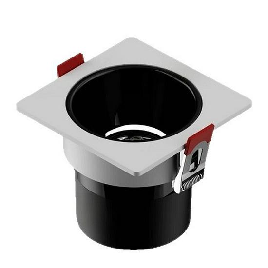 Double-Head Recessed Anti-Glare Square Spotlight with Deep Cup for Living Rooms