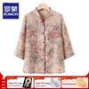 Elderly Women's Summer Floral Tang Suit Set