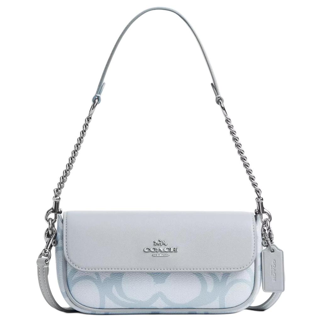 COACH Hailey Coated Canvas With Leather Crossbody Bag, Shoulder Bag Small Women's Blue CBJ18-SVNB9