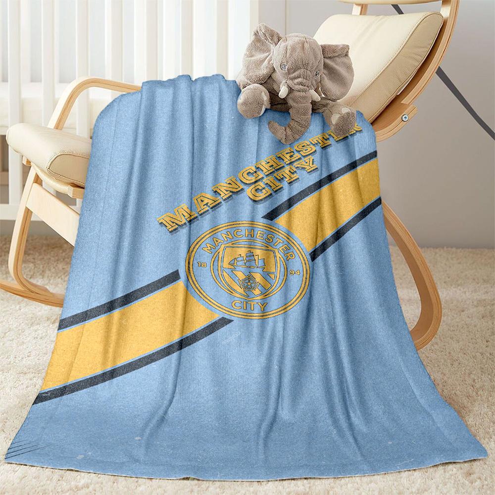 Manchester City Blanket Durable Comfort Perfect For Office Sofa Seaside For All Occasions Digital Print Unique Gift For Family And Friends Camping
