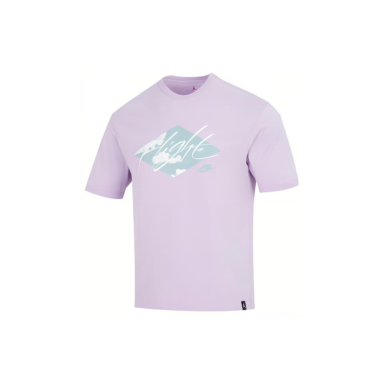 Air Jordan Essentials Pattern Printing Round Neck Tee  Lilac  Men s DO8897-530 XL
