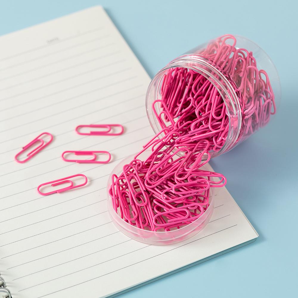 Candy Color Nickel-Plated Swivel Paper Clips - Plastic Coated Metal Binder Clips for Office Stationery