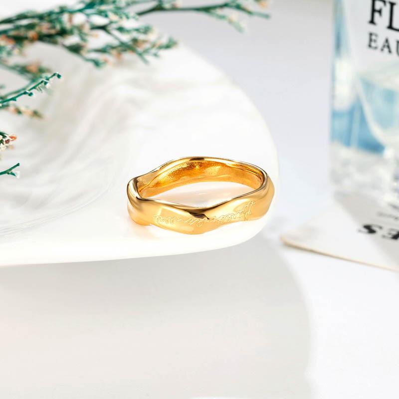 Twisted Letter Mobius Ring Ring Ins Wind Love Ring Niche English Titanium Steel Ring Female