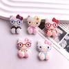 Cross-Dressing Glasses & KT Cat Accessories DIY Kit: Hair Clip, Headwear, Phone Case, Crocs with Cream Glue