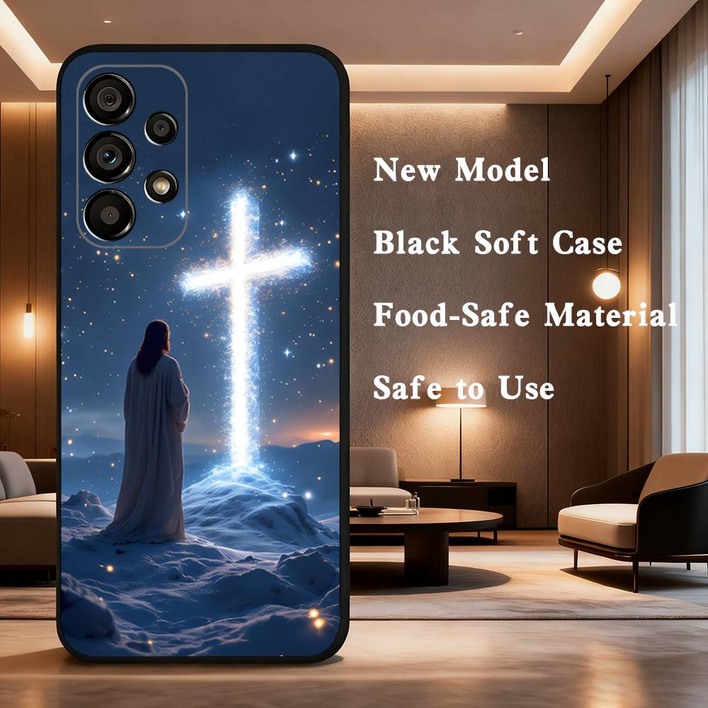Jesus Christian Faith Case For Samsung Galaxy A73,52,71,22,Note,31,8,9,53,32,72,41,J7,Soft Black Silicone Cover
