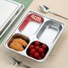 with Lid Divided Lunch Box Stainless Steel Lunch Container Easy Clean Divided Dinner Tray  Travel